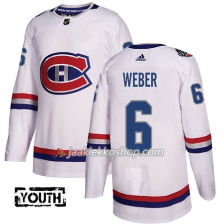 Lapsille NHL Montreal Canadiens Pelipaita Shea Weber 6 Adidas 2017-2018 Valkoinen 100 Classic Authentic
